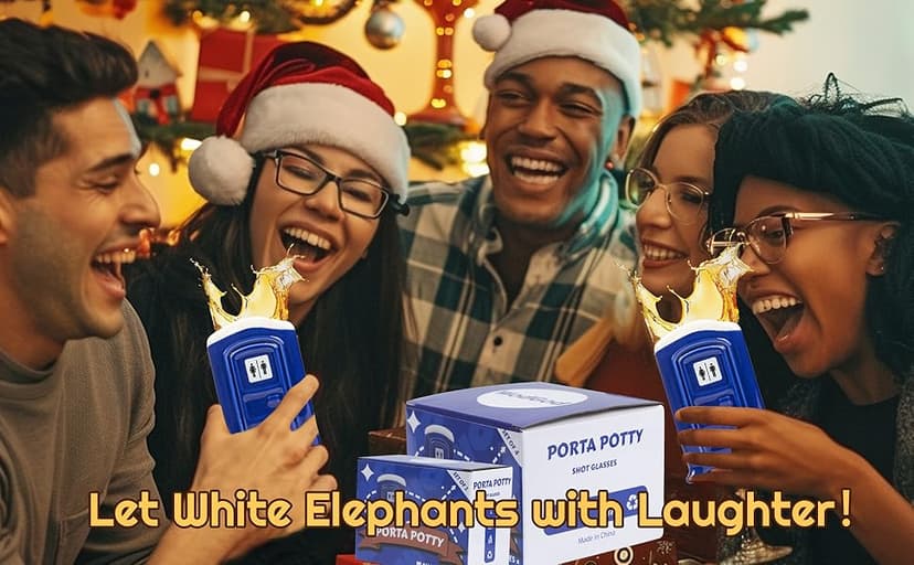 Ceramic Porta Potty Shot Glasses(1 PACK), White Elephant Gift for Adults, Gag Gifts Funny for Adults, Top Choice Secret Santa Gifts for Men, Friends and Coworker