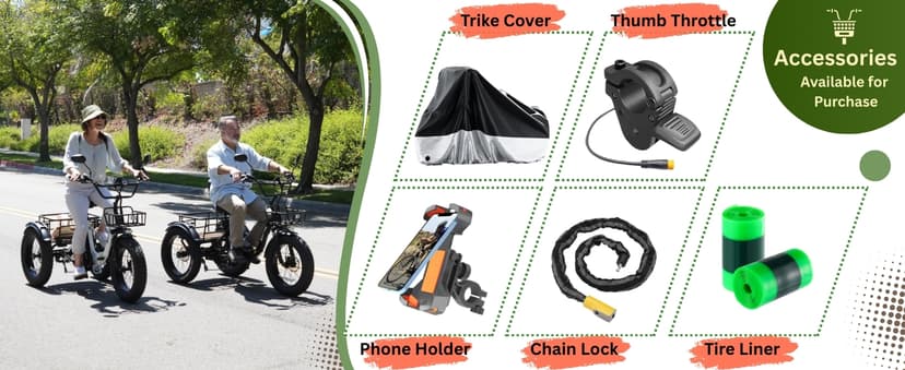 Electric Tricycle for Adults,Fat Tire Folding Electric Trike,3 Wheels Electric Bicycle Bikes, Peak 1350W Step-Thru Etrike with Removable Battery and Large Basket for Women Men