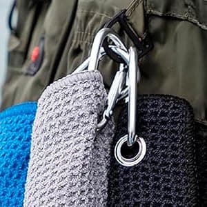 Reinforced eyelet withstands up to 15kg of pulling force, waffle towel for effective cleaning of fishing gears or dirty hands Microfiber Fishing Towel with Reinforced Eyelet, 16" x 16", 3 Pack B0CKWHFBMC