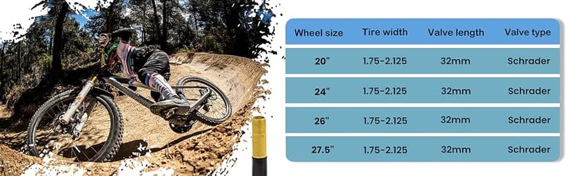 Hycline 2-Pack Mountain Bike Tires Set: 20/24/26/27.5-inch Folding Replacement High-Performance Wear-Resistant Bicycle Tires and Pair Inner Tubes with Tire Levers for MTB Off-Road Bike