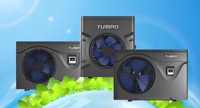 TURBRO 50,000 BTU Inverter Swimming Pool Heat Pump, Electric Pool Heater for in and Above-Ground Pools up to 16,000 Gallons, WiFi Enabled, Timer, 15.90 COP, 220-240 V, IPX4-Waterproof, Beluga Series