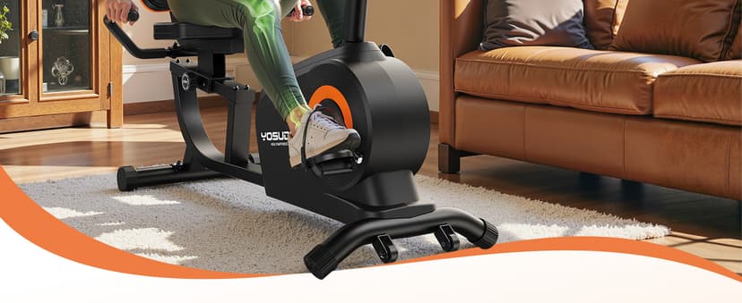 YOSUDA Recumbent Exercise Bike for Home,Magnetic Staionary Bike for Seniors/Adults with Adjustable Seat, 350LB Capacity, 16-level Resistance, LCD Monitor & Pulse Sensors