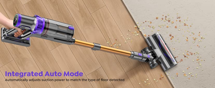 Cordless Vacuum Cleaner, 50KPA Powerful Suction, 70Min Runtime Vacuum Cleaners for Home, Self-Standing Stick Vacuum with Charging Dock Station,Anti-Tangle Brush for Home Pet Hair/Carpet/Hardwood Floor