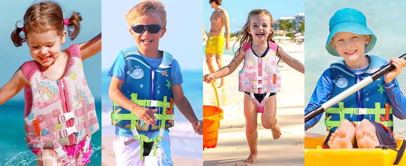 HeySplash Swim Vest for Kids, Toddler Pool Floaties, Children Swimming Vest with Adjustable Strap, Swim Jacket Water Wing Arm Float, Puddle Sea Beach Boat Jumper Boy Girl Baby