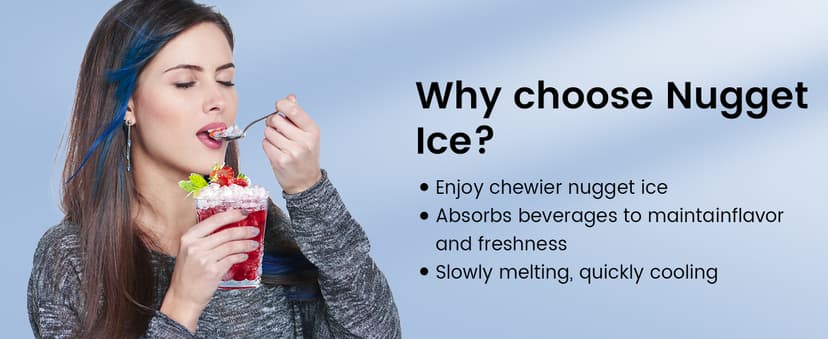 Undercounter Nugget Ice Maker,Commercial Nugget Ice Machine,66 lbs/Day,Built-in or Freestanding with Self-Cleaning,24-Hour Timer,Stainless Steel Ice Maker for Bars, Cafes, Businesses