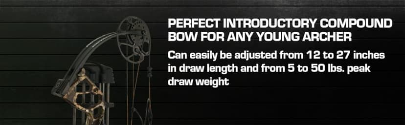 Bear Archery Royale Ready to Hunt Compound Bow Archery Set with Archery Accessories for Adults and Youths, 12”- 27” Draw Length, 5-50 Lbs Draw Weight, Up to 290 FPS
