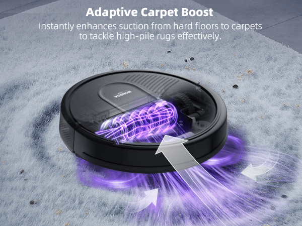 MONSGA Robot Vacuum Cleaner, 4000Pa Powerful Suction Robotic Vacuum, 3.2" Super-Slim, 140Min Runtime, Vacuum Robot for Hard Floor/Low Pile Carpet/Pet Hair, Remote/App/Voice Control, Schedule Clean