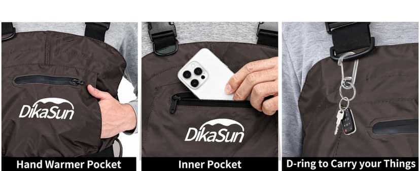 DikaSun Fishing Waders for Men & Women, Waterproof 2-Ply Nylon/PVC Chest Wader with Boots for Outdoor Sizes 4-13 Bootfoot