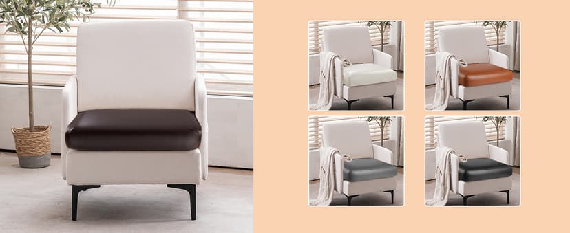 YISUN PU Leather Couch Cushion Cover, Waterproof Stretch Sofa Cushion Slipcovers, Faux Leather RV Chair Seat Covers, Loveseat Cushion Cover Replacement Chair/Furniture Protector, 2Pcs(Black)