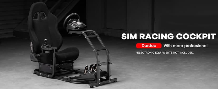 Dardoo G29 Racing Simulator Cockpit with Adjustable Race Seat Fit for Logitech G920 G923, for Thrustmaster T150 T300RS GT Racing Steering Wheel Stand, Not Included Wheel Shifter and Pedals