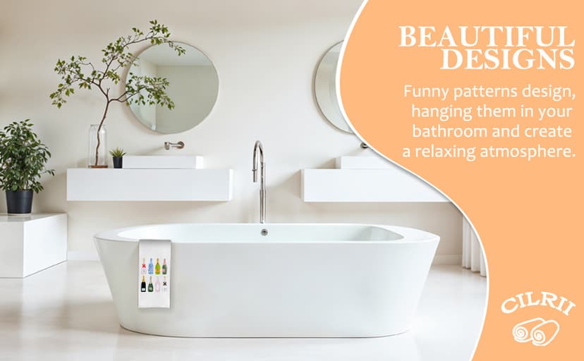 Christmas Wine Kitchen Towels - Hand, Dish, and Tea Towels for Wine Lovers - Funny Gift for Women - 16 X 24