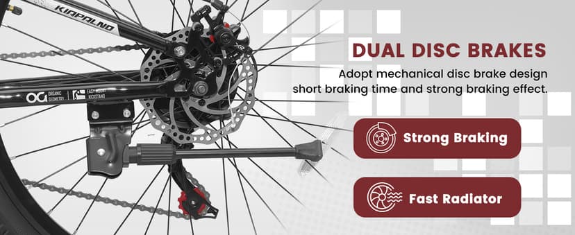 24/26/27.5 Inch Wheel Mountain Bike, 21 Speed MTB Bike with Full Suspension, Steel Frame and Dual Disc Brakes, Adult Mens Outdoor Cycling Mountain Bicycle