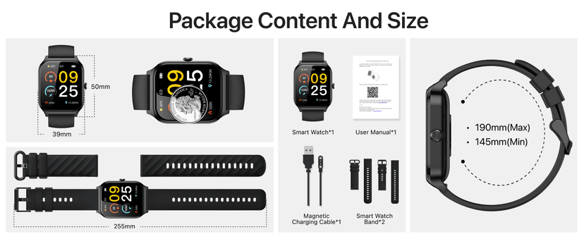 Smart Watch for Women Men,(Answer/Make Call) 1.83'' HD Fitness Activity Tracker Smartwatch for Android iPhone iOS Compatible,IP68 Waterproof Step Counter Watch with Sleep Monitor/120+ Sports Modes