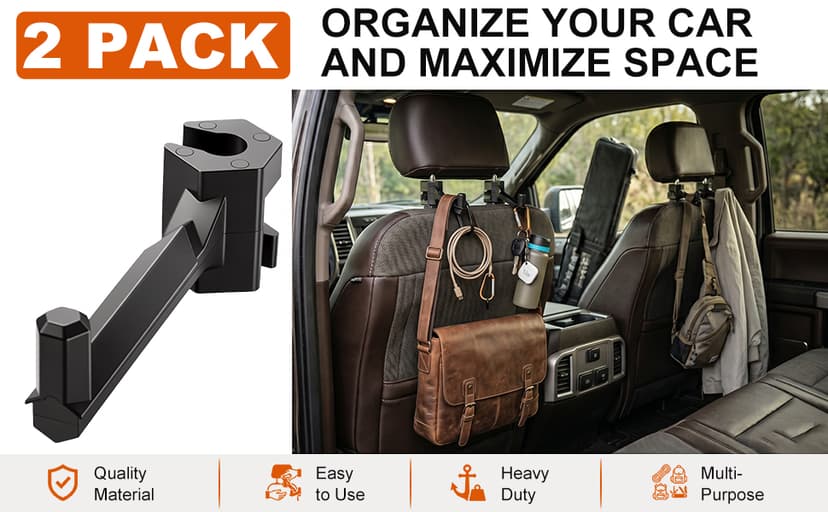 Bow Hanger for Truck, 2 Set Archery Hunting Shooting Bracket Headrest Mount,Universal Compound Bow Holder for Vehicle Storage and Hunting Transport