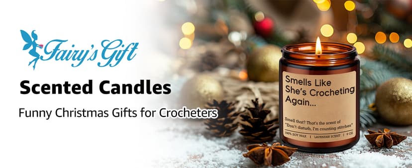 Fairy's Gift Candle, Crochet Gifts for Women, Funny Gifts for Crocheters, Knitters, Crochet Lovers - Cool Crocheter Presents Ideas, Christmas Birthday Crocheting Presents for Knitting Crafter, Friend