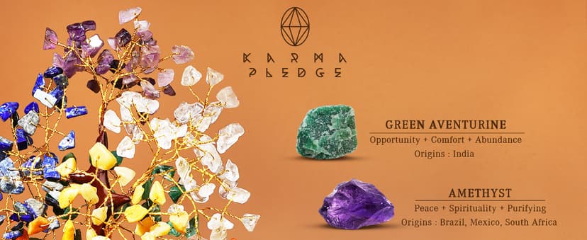 KARMAPLEDGE Healing Crystal Tree of Life for Unique Birthday Gifts for Women, Mom, Friends, Sister, Loved Ones, Handmade 7 Chakra Tree for Home Office Room Decor Brings Positivity & Good Luck B0DQ5BCNTR