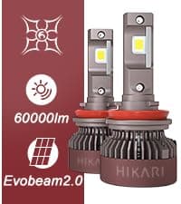 HIKARI WINGS 2026 40000LM H11/H8/H9 LED Bulbs, 45W Upgraded Core Chips, High Lumens Kit, 6000k Cool White, IP68 Waterproof, H16 Foglight