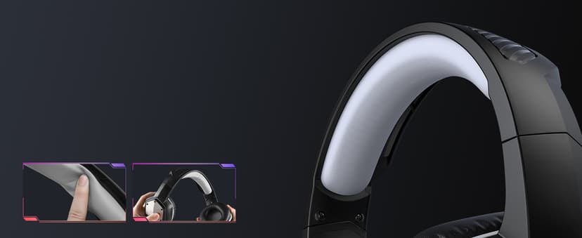 EKSA E1000 USB Gaming Headset for PC, Computer Headphones with Microphone/Mic Noise Cancelling, 7.1 Surround Sound, RGB Light - Wired Headphones for PS4, PS5 Console, Laptop, Call Center