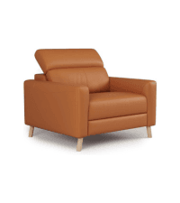 Valencia Varese 90" Full Leather Couch Cognac Tan Brown- Italian Nappa Leather Modern Cloud Couch for Living Room/Apartment Furniture