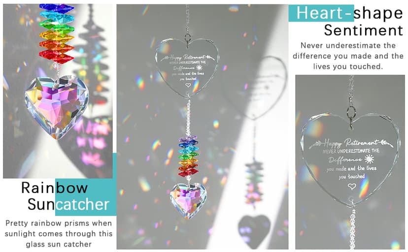 Classy Happy Retirement Gifts, Beautiful Retirement Party Decorations for Men, Retired Friend, Coworker, Nurse, Teacher Retirement Gifts for Women, K9 Crystal Suncatcher Retirement Gift B0DGXPBGK1