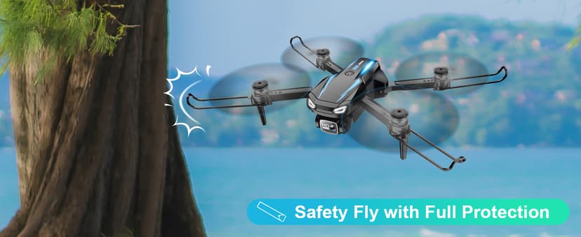Drone with 1080P Camera, Foldable Remote Control Quadcopter for Adults Beginners, Mini Drone with Stable Hover, Waypoint Fly, 3D Flips, One Key Start, 2 Batteries, Easy to Fly Indoors & Outdoors