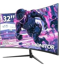 ZZA 32 Inch Curved Gaming Monitor, QHD 2560x1440, Ultra 300Hz & 240Hz Refresh Rate, Computer Monitor VA Panel,1500R, 1ms, HDR, AMD FreeSync Premium, NVIDIA G-SYNC Compatible