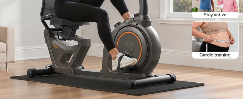 Niceday Recumbent Exercise Bike, Recumbent Bike for Home, Recumbent Stationary Bike 400LBS Weight Capacity, Magnetic Recumbent Bike with Smart APP, LCD Monitor, Heart Rate Handle