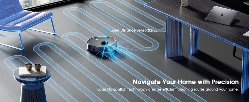 Robot Vacuum and Mop, 3-in-1 Robotic Vacuum Cleaner with 70-Day Self-Emptying Base, 360° LiDAR Navigation, Smart Mapping & Auto-Return, 6000Pa Strong Suction for Pet Hair, Carpets & Hard Floors