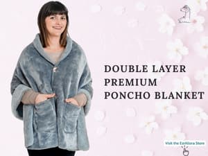 Fleece Poncho Blanket -Drape and Go No Sleeves- Lightweight Wrap Shawl -Wearable Blanket- Gift for Grandma and Mom