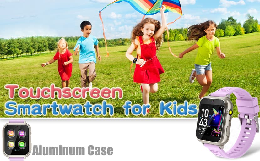 Kids Smart Watches Girls Gift for Girls Age 6-12, 24 Puzzle Games HD Touch Screen Kids Watch with Video Camera Music Player Pedometer Flashlight 12/24 hr Toys for 7 8 9 10 11 12 Year Old Girl Boys