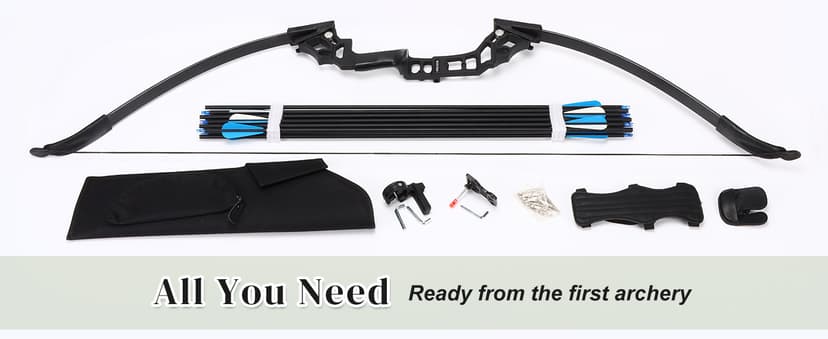 Recurve Bow and Arrow Set for Adults, 30–40lbs Right-Handed Archery Kit with Carbon Arrows & Accessories for Outdoor Target Practice