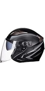 German Style Motorcycle Helmet,Adult Half Helmet Open Face DOT Approved, Motorcycle Cruiser Scooter Cool Helmet