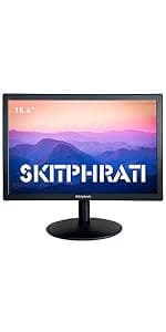 SKitphrati 20" PC Monitor 1600x900 75Hz 5MS HDMI Monitor LED Viewing Angle 95° (Horizontal) with HDMI VGA Input, 76% sRGB, VESA Wall Mount, TN Panel, Black