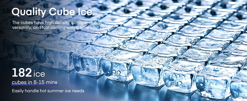 Commercial Ice Maker Machine 500LBS/24H, 350LBS Stainless Steel Storage Bin, 182 Ice Cubes in 10-15min, Self-Cleaning, Air Cooled Ice Machine with LCD Touchscreen for Bar Business Cafe (500 lbs)