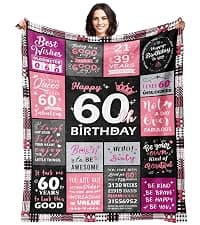 Birthday Decorations for Women, Gift for Women Birthday Unique, Happy Birthday Gift for Her, Mom, Wife, Daughter, Sister Birthday Gifts for Women, Happy Birthday Blanket for Women 50" x 60" B0DC72Z6S7