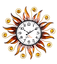 HOBYLUBY Sun Outdoor Clock with Thermometer and Hygrometer Combo, Silent No-Ticking Outdoor Wall Clock, Waterproof Quartz Clock for Patio, Living Room, Kitchen, Garden, 13 Inch