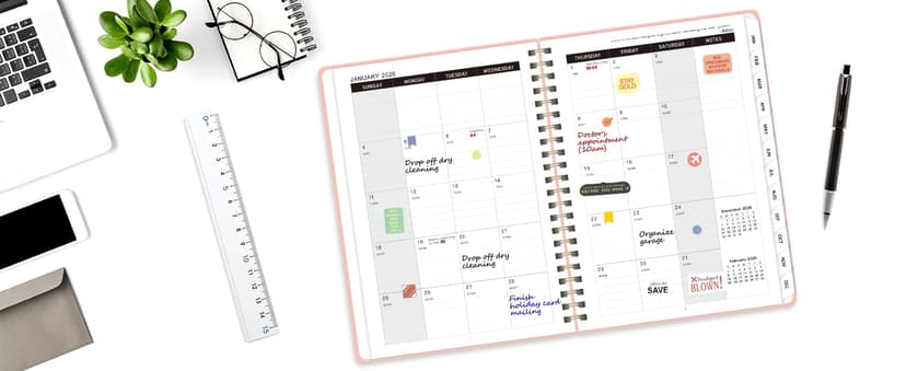 2026 Planner, Weekly and Monthly Calendar Academic Planner, Jan 2026 - Dec 2026, Planning Agenda Book for Desk Accessories and School Supplies - A5 (6.3'' x 8.5'')