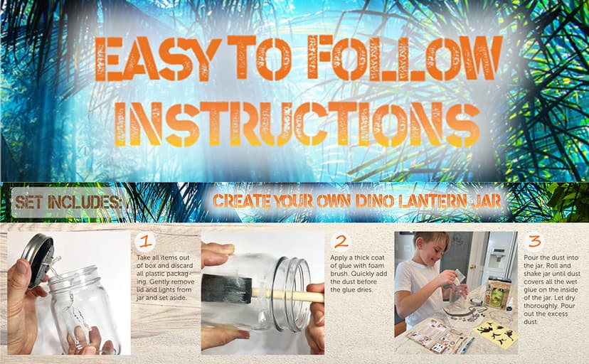 Hapinest DIY Dinosaur Toy Lantern Make Your Own Night Light Kit, Dino Toy Lanterns for Kids, Dinosaur Arts and Crafts Birthday Gift Ideas for Kids Boys Girls Ages 6 7 8 9 10 Years Old & Up