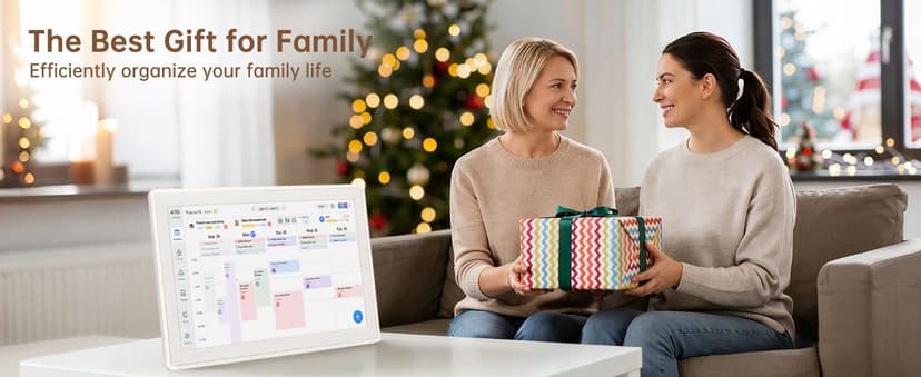 Real-time Google, Outlook and iCloud sync keeps every family member organized, with meal planning and no subscription fees. 15.6" Digital Calendar Wall Touch Screen, Chore Chart, Photo Frame, Bases B0GBVS5NX1