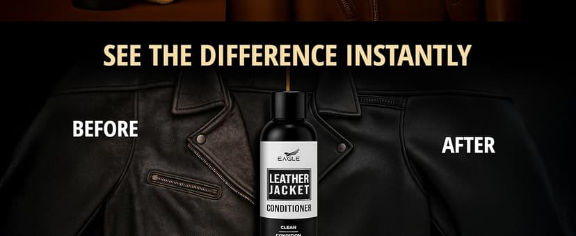 Eagle Leather Jacket Conditioner- Leather Lotion with Cloth for Boots, Jackets, Purses, Handbags & Bags – Lanolin & Natural Oils to Clean, Condition, Restore & Protect All Leather Colors