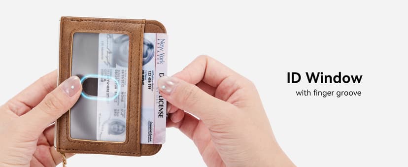 BOSTANTEN Credit Card Holder Wallet RFID Blocking Leather Small Wallet for Women Zipper Keychain Wallet with Wristlet Beige&Brown