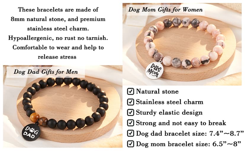 Tarsus Dog Mom Gifts for Women, Dog Mom Christmas Mothers Day Gifts, Best Dogs Lover Charm Bracelet Gift for Women