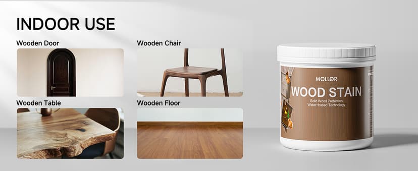 Wood Stain, 16 Oz Water Based Wood Stain and Sealer in One - No Priming, No Top Coat Required, Fast Drying|Low Odor|Non-Toxic, Perfect for Indoor and Outdoor Furniture (Teak with Tools)