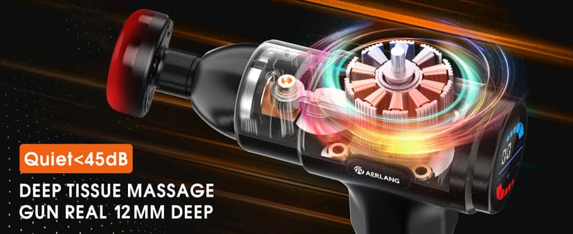 AERLANG Massage Gun with Heat Deep Tissue Back Massager Neck Massager for Pain Relief,Muscle Percussion Massage Gun, Birthday Gifts for Men Women Dad him Handheld Message Gun with 7Heads&Silent