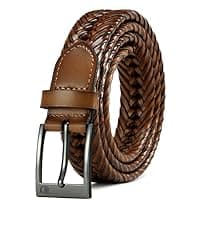 CHAOREN Leather Braided Belts for Men 2 Pack - 1 1/8" Leather Belts in Package Box - Versatile Style Solution