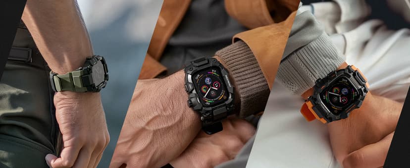 ULTIMAL Rugged Case with Band for Apple Watch 44mm,Compatible with Apple Watch Series SE 3/SE 2/SE Generation/6/5/4, Military Grade Shockproof Bumper Cover for iWatch Tactical Band Men (Black, 44mm)