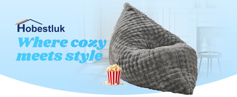 Hobestluk 3 in 1 Bean Bag Chair Giant Bean Bag Chairs for Adults with Bubble Cover Convertible Bean Bag Floor Cushion with Machine Washable Cover for Living Room (Bubble Grey)