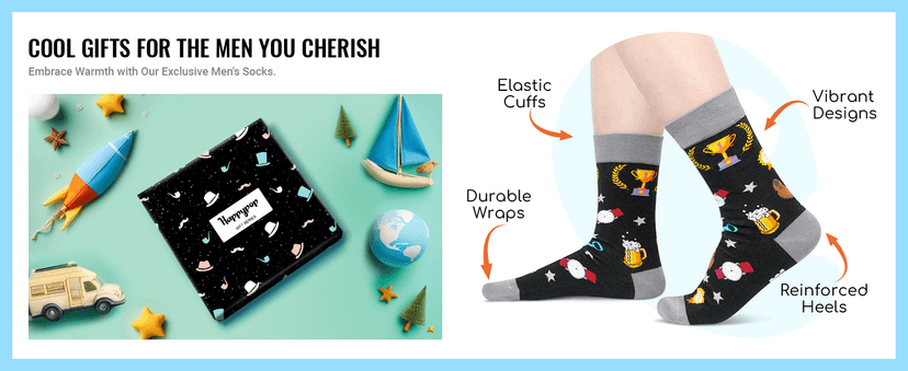 HAPPYPOP Awesome Gifts For Men - Cool Gifts For Son Brother Uncle Nephew Dad Husband, Funny Men Socks