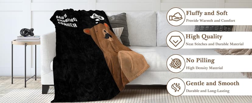 Niyewsor Blanket Gifts for Dad, Funny Dad's Snoring Corner Blanket, Dad Birthday Gift from Daughter Son, Present for Father/Daddy/Stepdad on Fathers Day, Christmas, 60"x50"