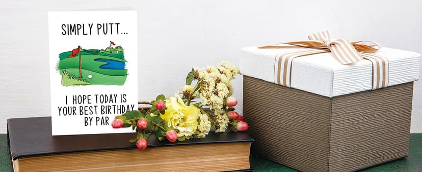 Thick 5.3in x 8in Card Stock with Premium Envelope,Blank Inside for Personal Message,Birthday Decoration for Men YiKaLus Funny Golf Birthday Card,Sports Bday Gift for Men Husband Dad B0CTQ8RQY7
